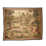 Antique Continental Scenic Tapestry
