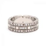 18KT White Gold and Diamond "Tank FranÃ§aise" Ring, Cartier