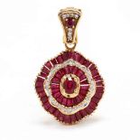 Gold, Ruby, and Diamond Pendant