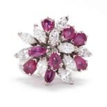 18KT White Gold, Ruby, and Diamond Ring