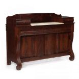 att. Thomas Day, Late Classical Marble Top Mahogany Sideboard