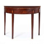 Mid-Atlantic Federal Inlaid Mahogany Demi-lune Card Table