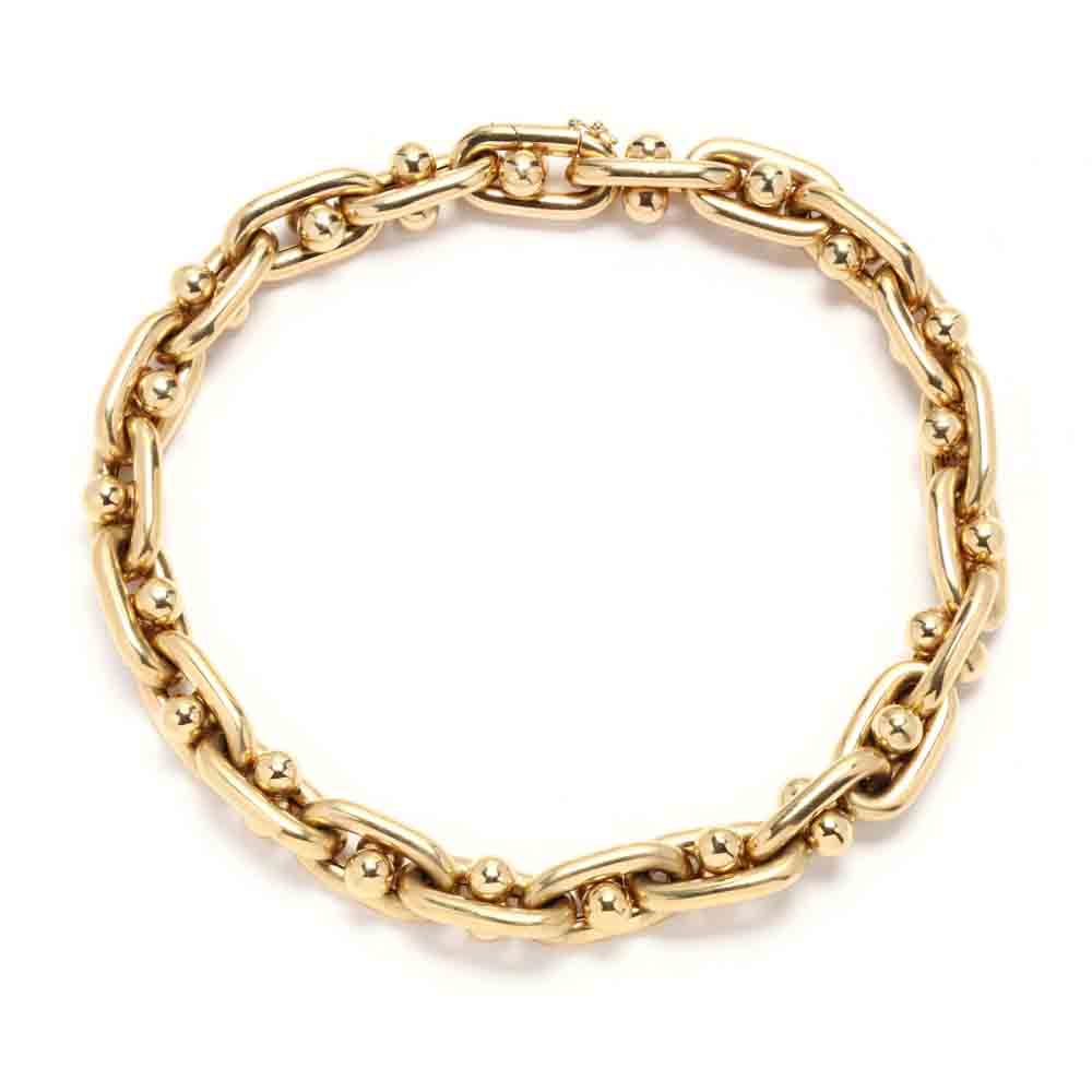 18KT Gold Large Link Necklace, Mori & Pasquini