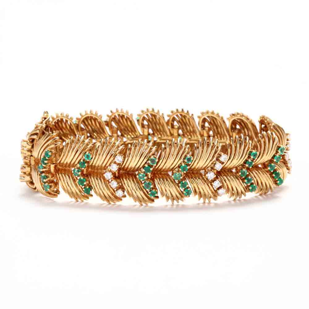 Vintage 18KT Gold and Gem-Set Bracelet, Retzignac - Image 2 of 5