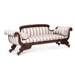 American Classical Carved Mahogany Sofa