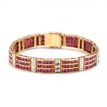 18KT Gold, Ruby, and Diamond Bracelet