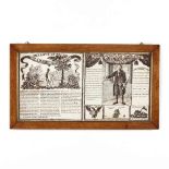 Federal Era Uncut Two-Panel Patriotic Kerchief Celebrating George Washington