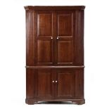 North Carolina Chippendale Cherry Inlaid Corner Cupboard