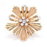 14KT Gold and Diamond Brooch