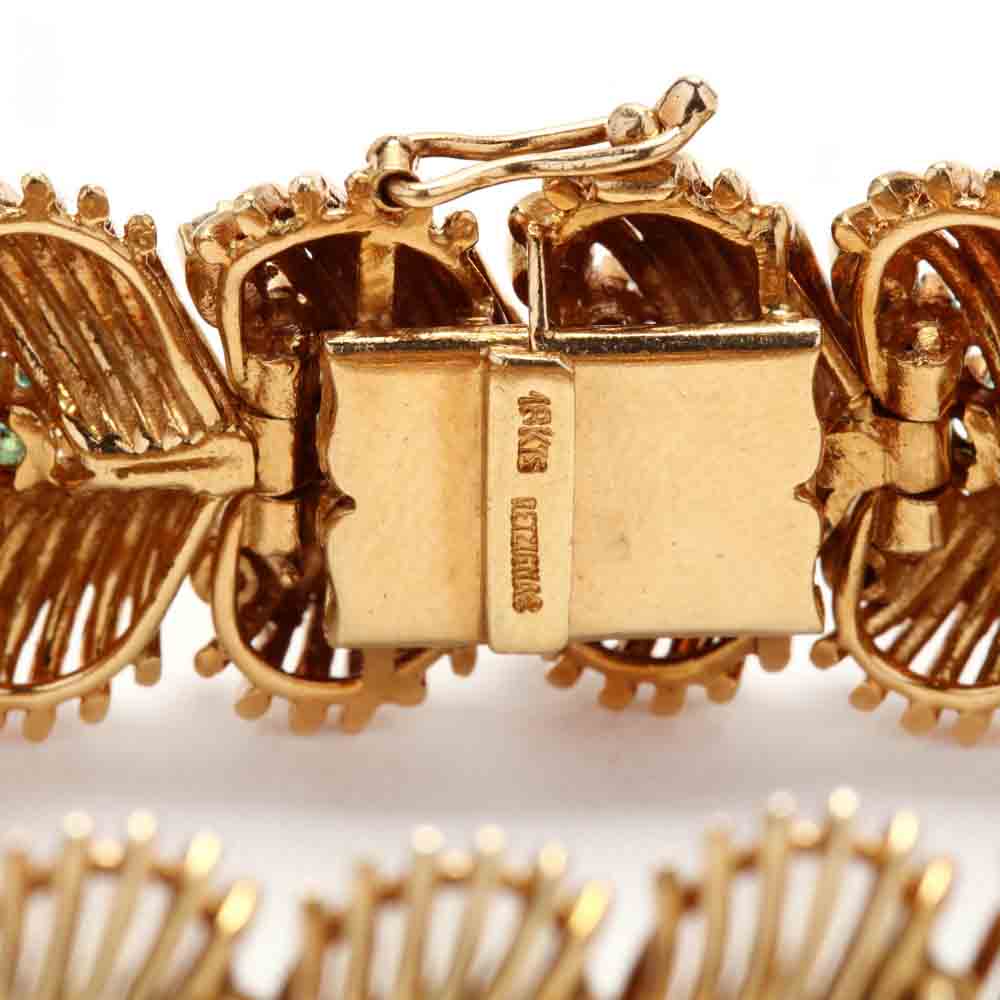 Vintage 18KT Gold and Gem-Set Bracelet, Retzignac - Image 4 of 5