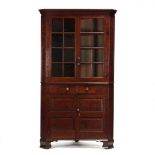 North Carolina Chippendale Walnut Corner Cupboard