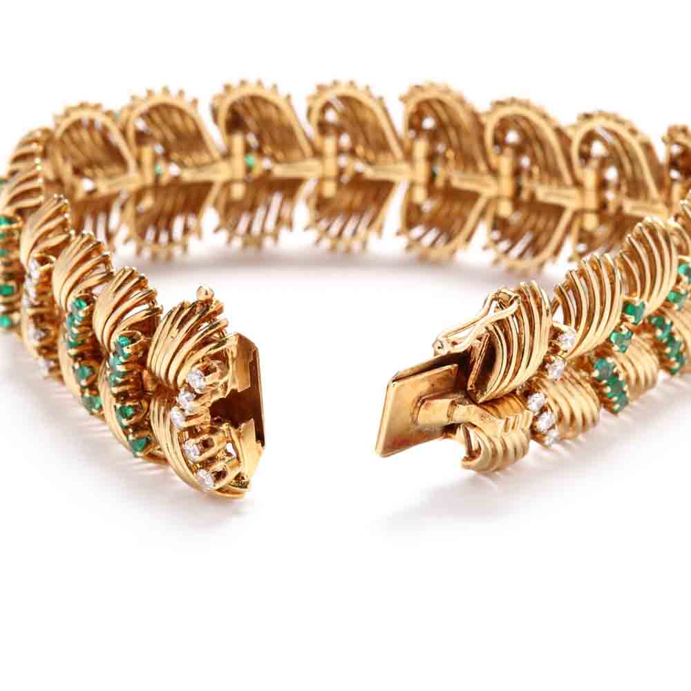 Vintage 18KT Gold and Gem-Set Bracelet, Retzignac - Image 5 of 5