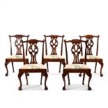 Mid-Atlantic Set of Five Chippendale Mahogany Dining Chairs