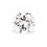 Unmounted Round Brilliant Cut Diamond with 14KT White Gold Mount