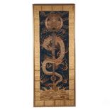 A Large Japanese Meiji Period Dragon Embroidered Panel