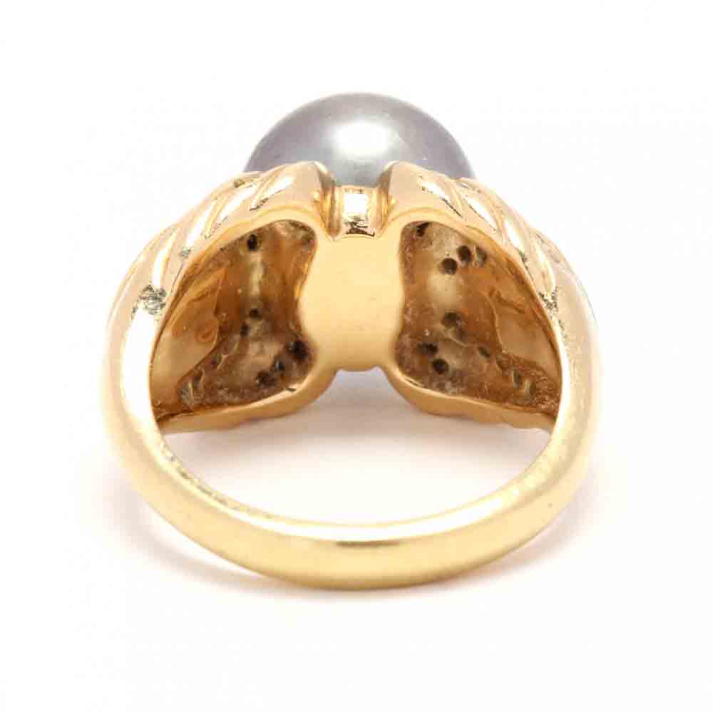 18KT Gold, Tahitian Pearl, and Gem-Set Ring, Kabana - Image 3 of 6