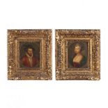 Pair of Antique Portraits Picturing Anne Boleyn and Sir Walter Raleigh