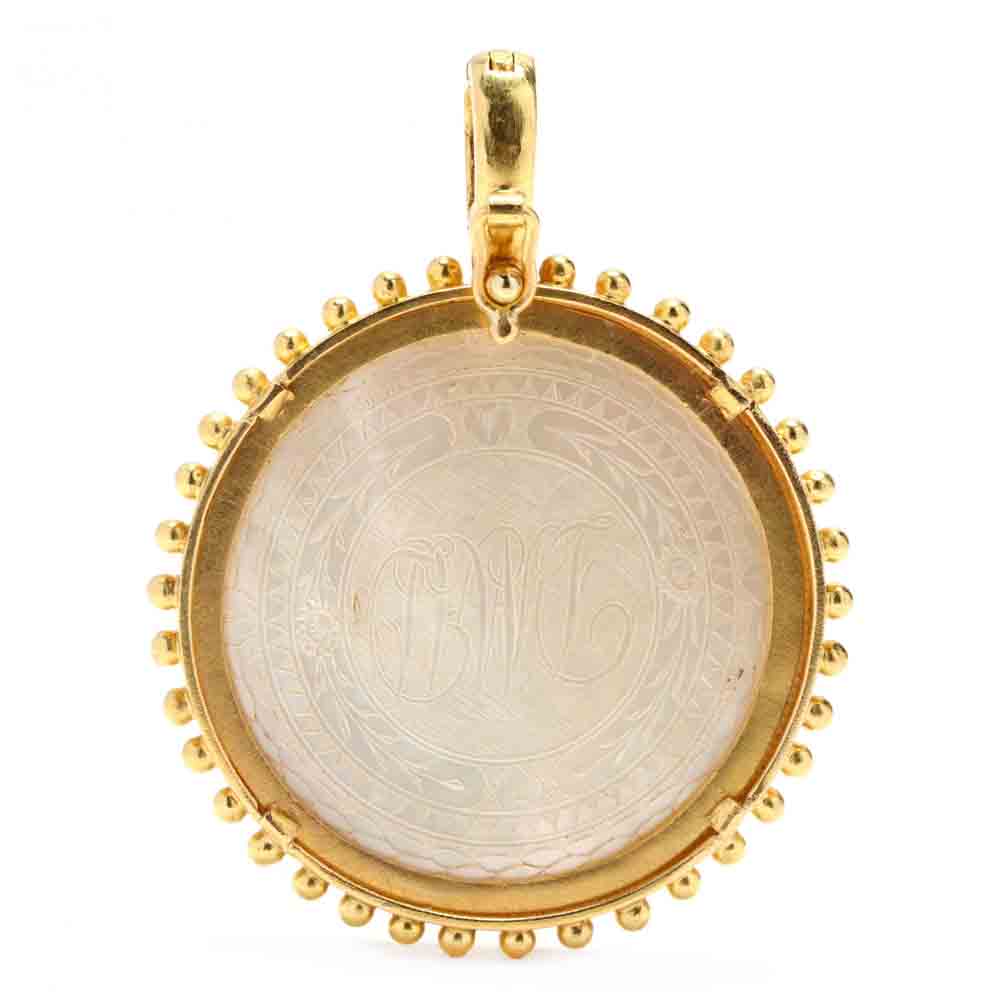 19KT Gold and Mother-of-Pearl Pendant, Elizabeth Locke - Image 2 of 3