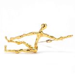 22KT Gold Sculptural Brooch, Jean Mahie