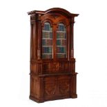 American Renaissance Revival Large Walnut Desk and Bookcase