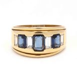 18KT Gold, Sapphire, and Diamond Ring