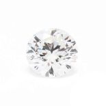 Unmounted Round Brilliant Cut Diamond with Platinum and Diamond Mount
