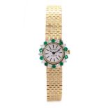 14KT Gold, Emerald, and Diamond Watch, Girard-Perregaux for Tiffany & Co.