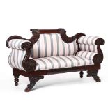 American Classical Carved Mahogany Settee