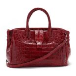 Red Crocodile Camille Satchel, Nancy Gonzalez