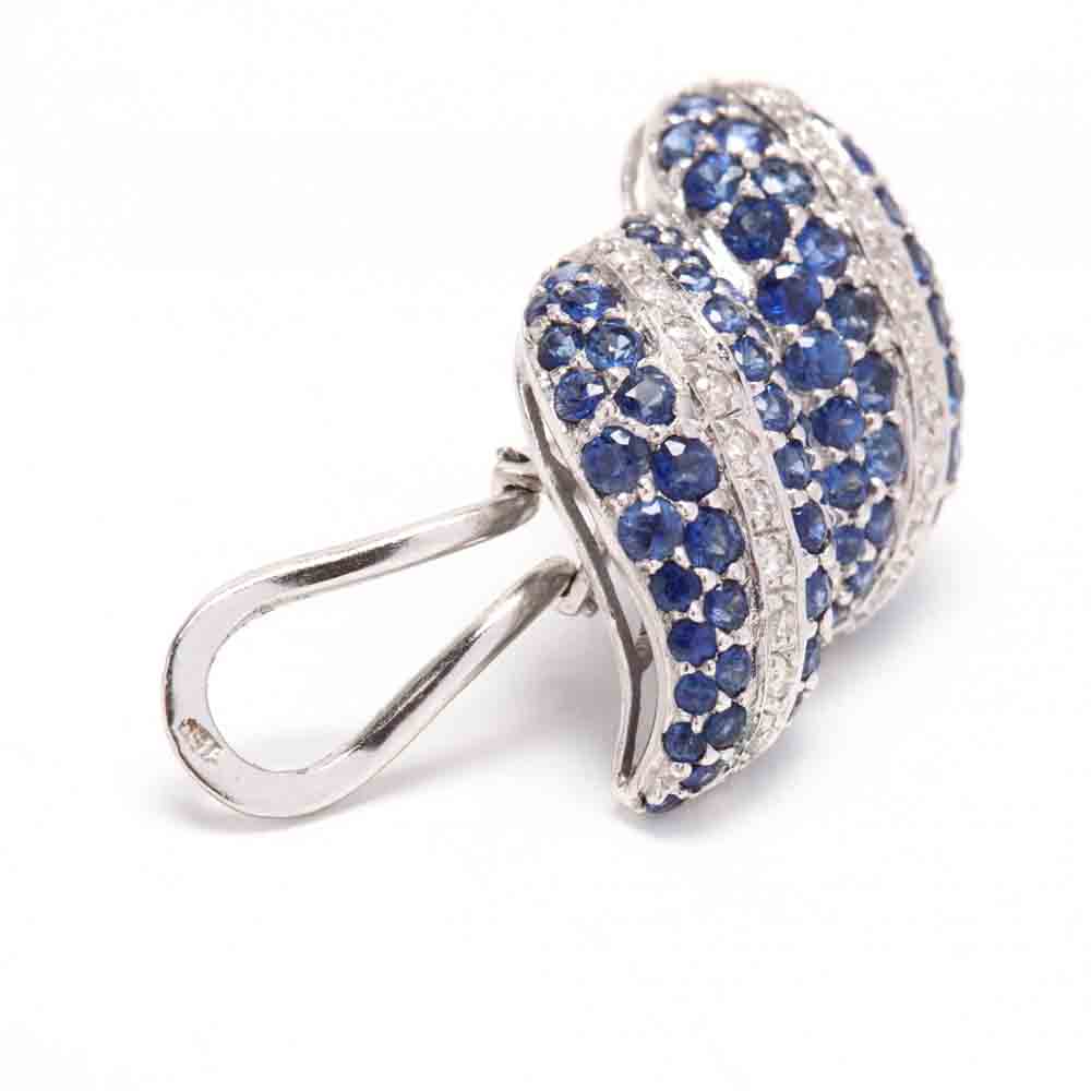 18KT White Gold, Sapphire, and Diamond Earrings - Image 3 of 3