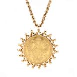 Gold Coin Pendant Necklace