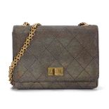 Vintage Iridescent Quilted Suede Shoulder Bag, Chanel