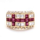 18KT Gold, Ruby, and Diamond Ring