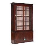 Regency Mahogany and Ebony Inlaid Bookcase