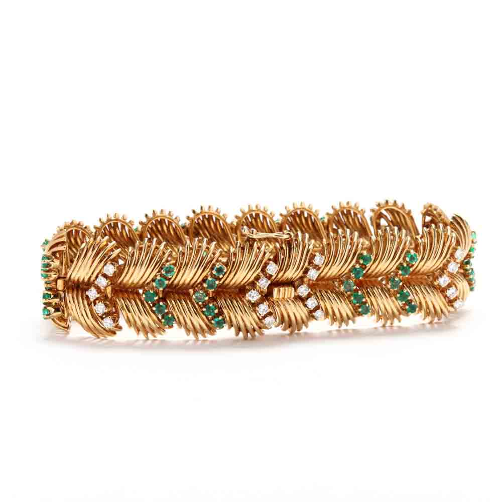 Vintage 18KT Gold and Gem-Set Bracelet, Retzignac - Image 3 of 5