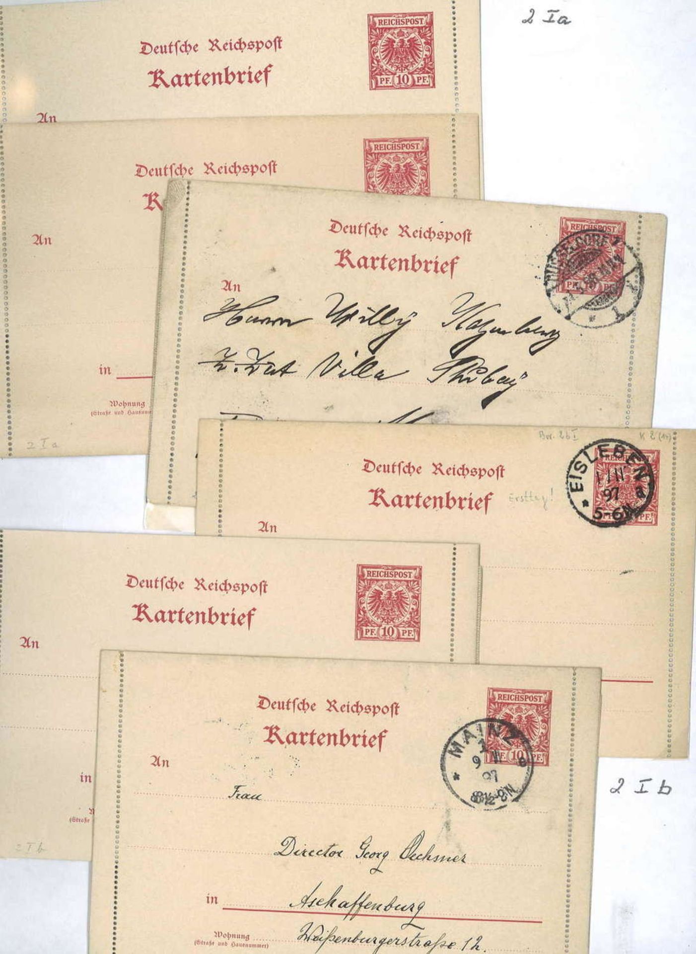 German Empire, TOP collection, card letters from K1 - K23 with undervalues.