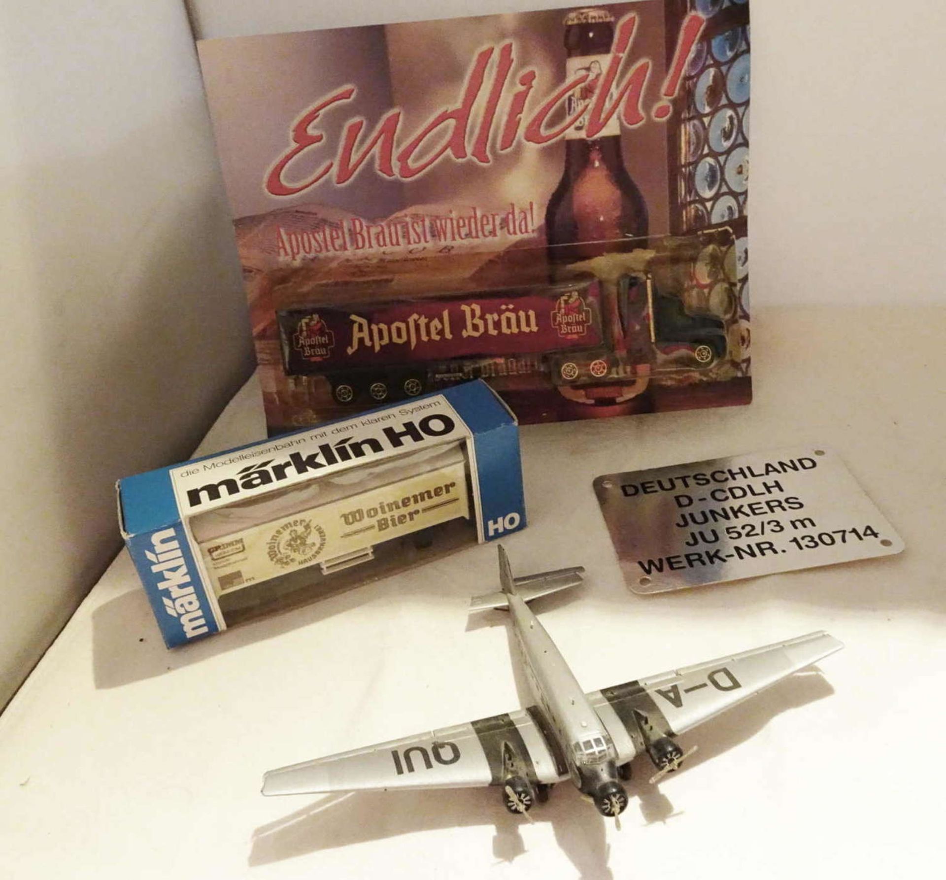 small lot of toys, including Ju52, Märklin special car Woinemer beer, etc. from dissolution<