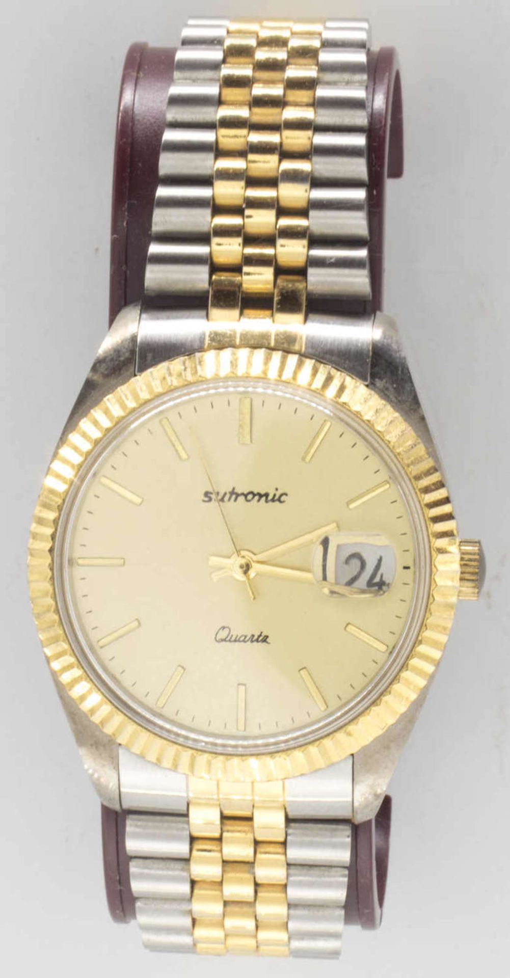 Sutronic men's wristwatch, quartz, as new in box.