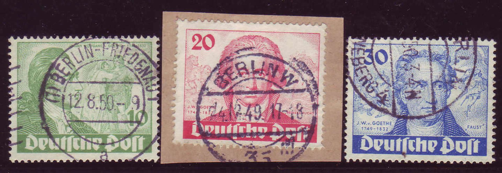 Berlin - West, Mi. - No. 61 - 63, stamped. No. 62 on piece.