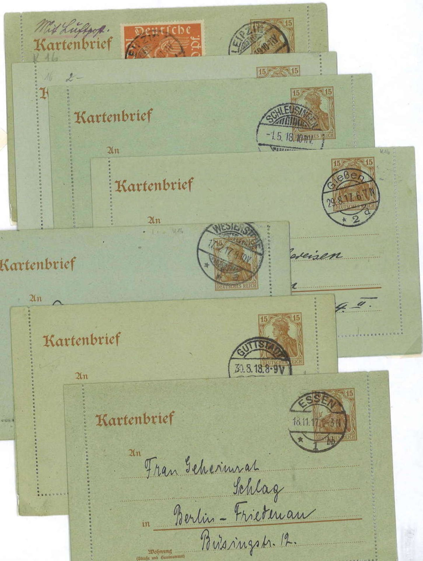 German Empire, TOP collection, card letters from K1 - K23 with undervalues. - Bild 4 aus 5