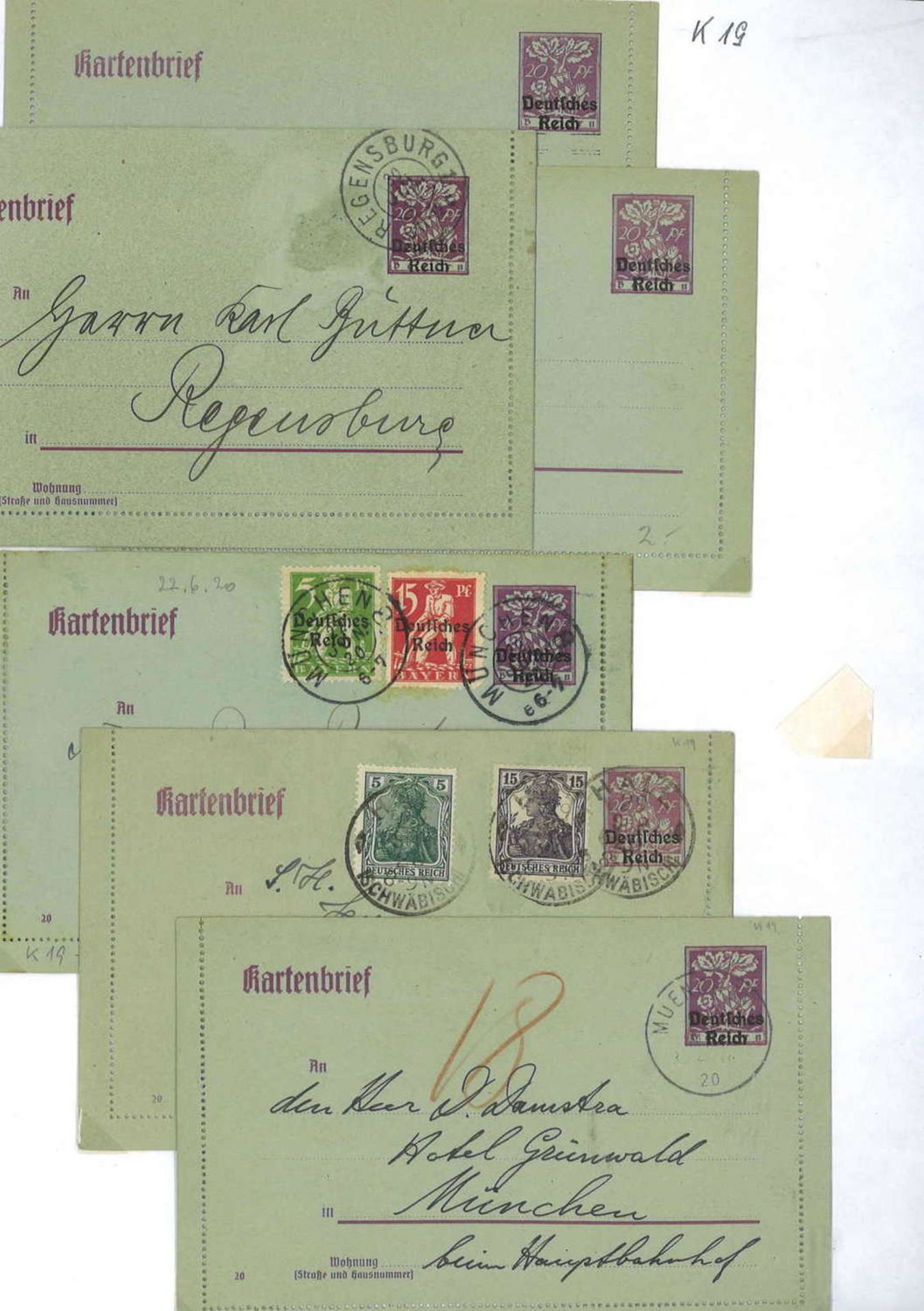 German Empire, TOP collection, card letters from K1 - K23 with undervalues. - Bild 5 aus 5