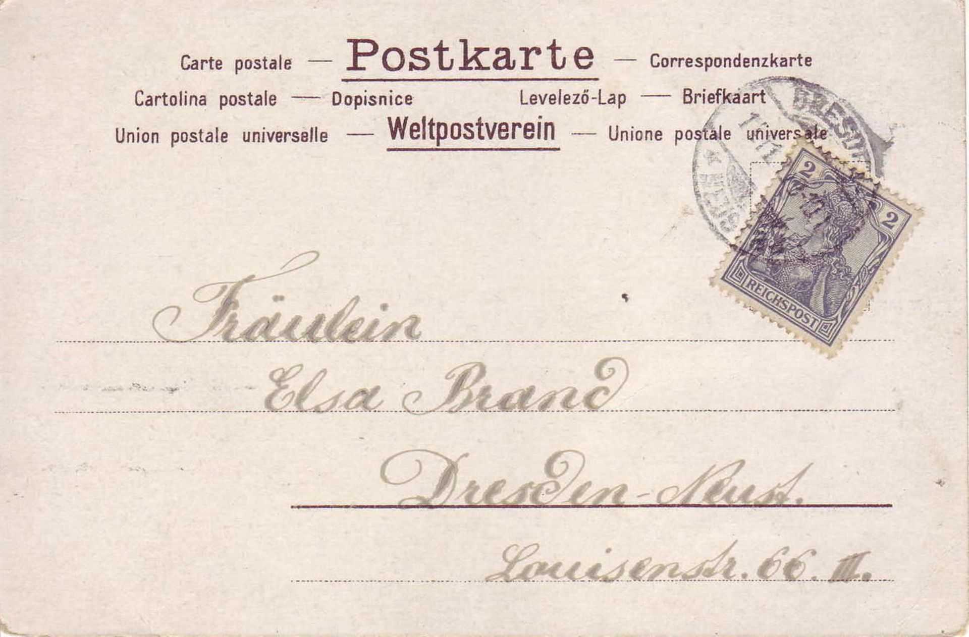 Deutsches Reich 1900, Ansichtkarte "Nordlandsfahrt Kaiser Wilhelm II.". Gelaufen nach Dresden. - Bild 2 aus 2
