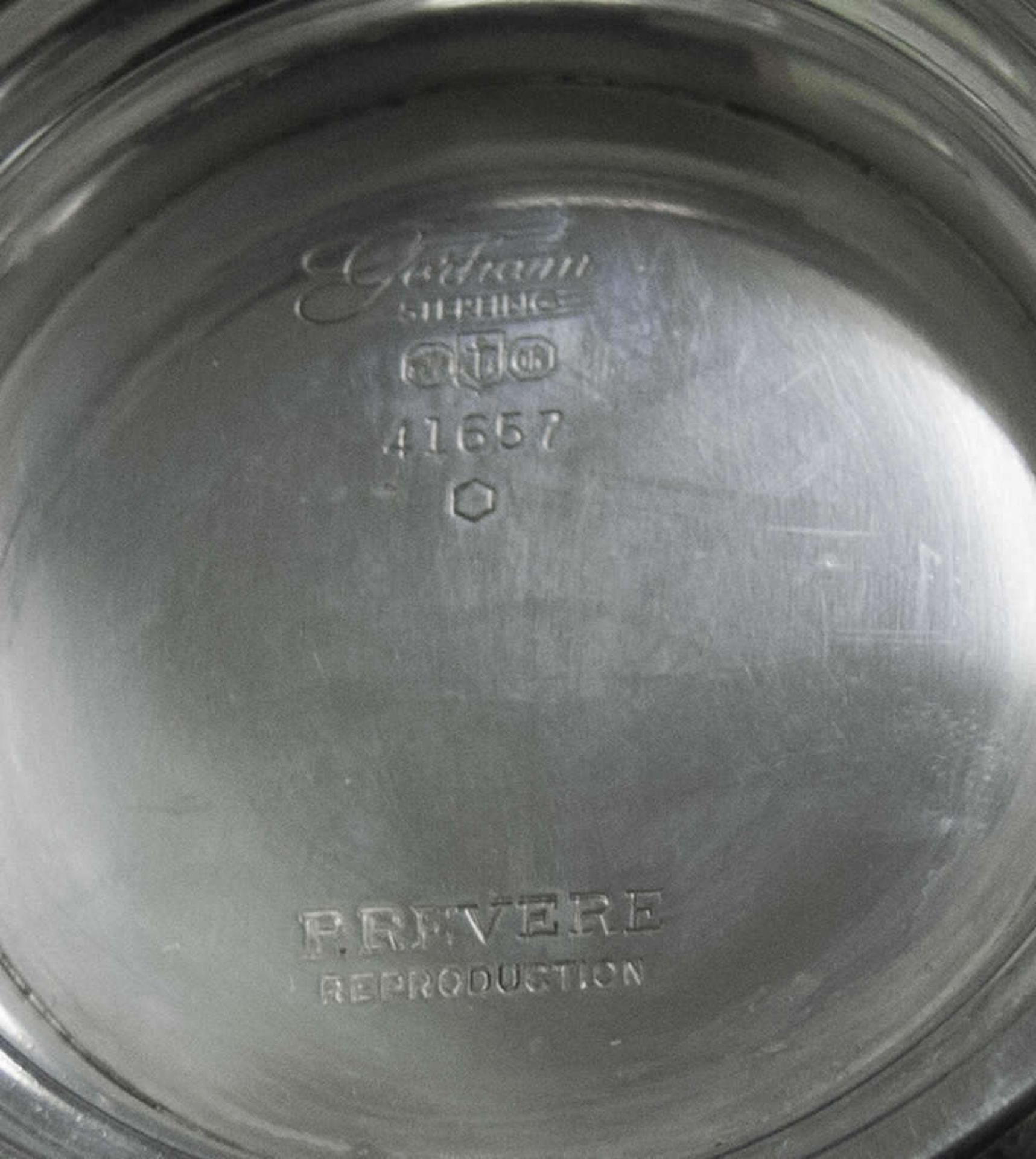 Silver bowl, hallmarked with Gorham Sterling, 41657, P.Revere, Reproduction. Weight approx. 236 gr. - Image 2 of 2