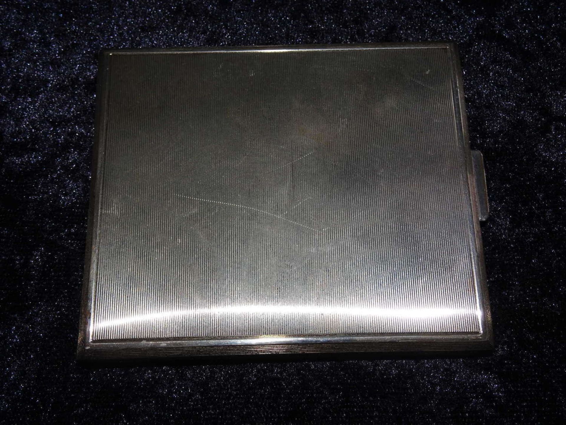 Cigarette box, 925 silver, length approx.8.8 cm, width approx.7.7 cm, height approx. 1 cm. Weight - Image 2 of 3