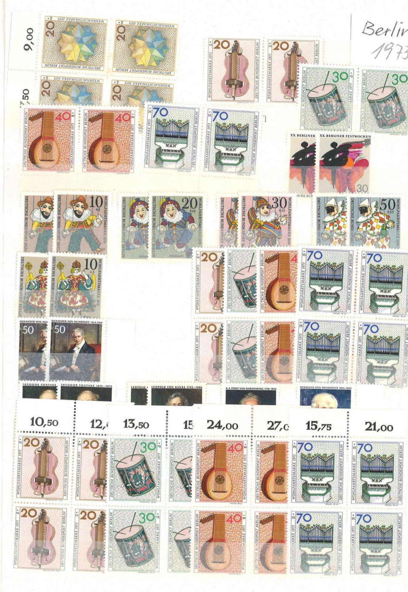 Berlin, blocks of four, pairs, complete sets, permanent series, plug-in cards, etc. Good - Bild 2 aus 4