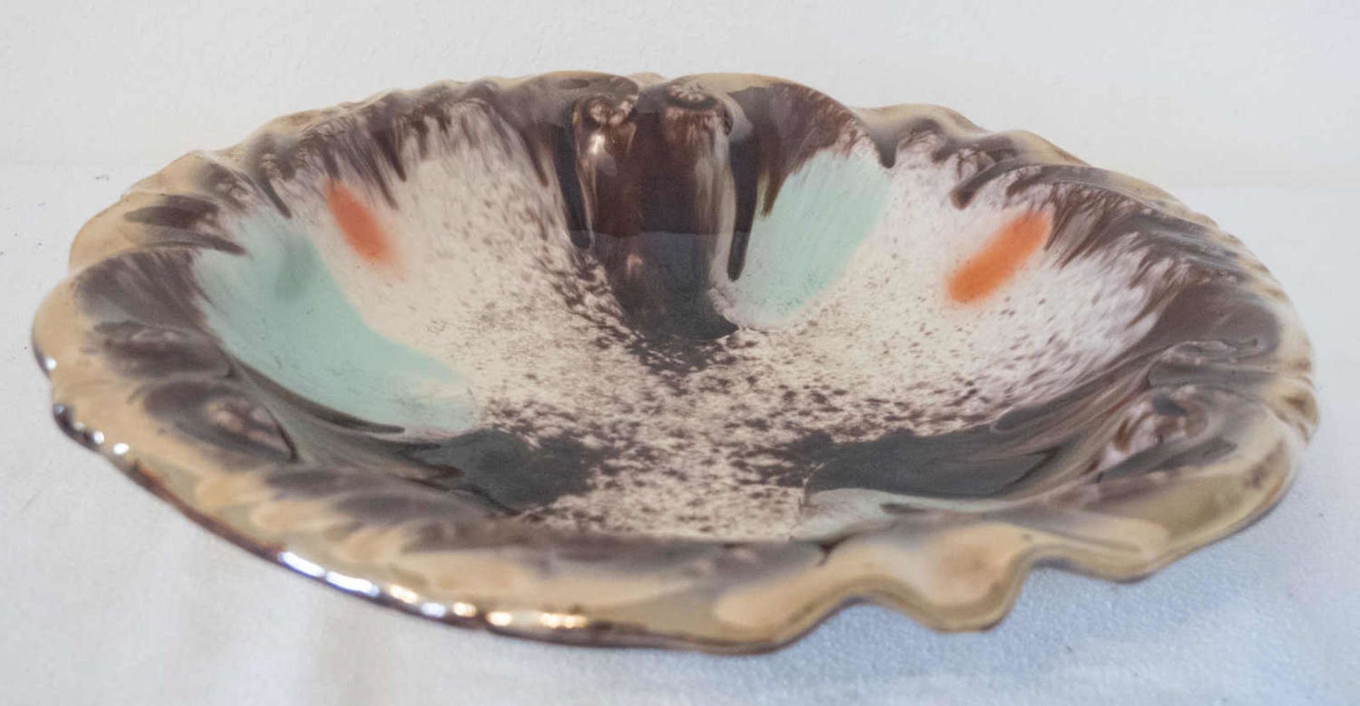 Ceramic - fruit bowl, diameter: approx. 28 cm. Form - No. 535/26. Fancy glaze.