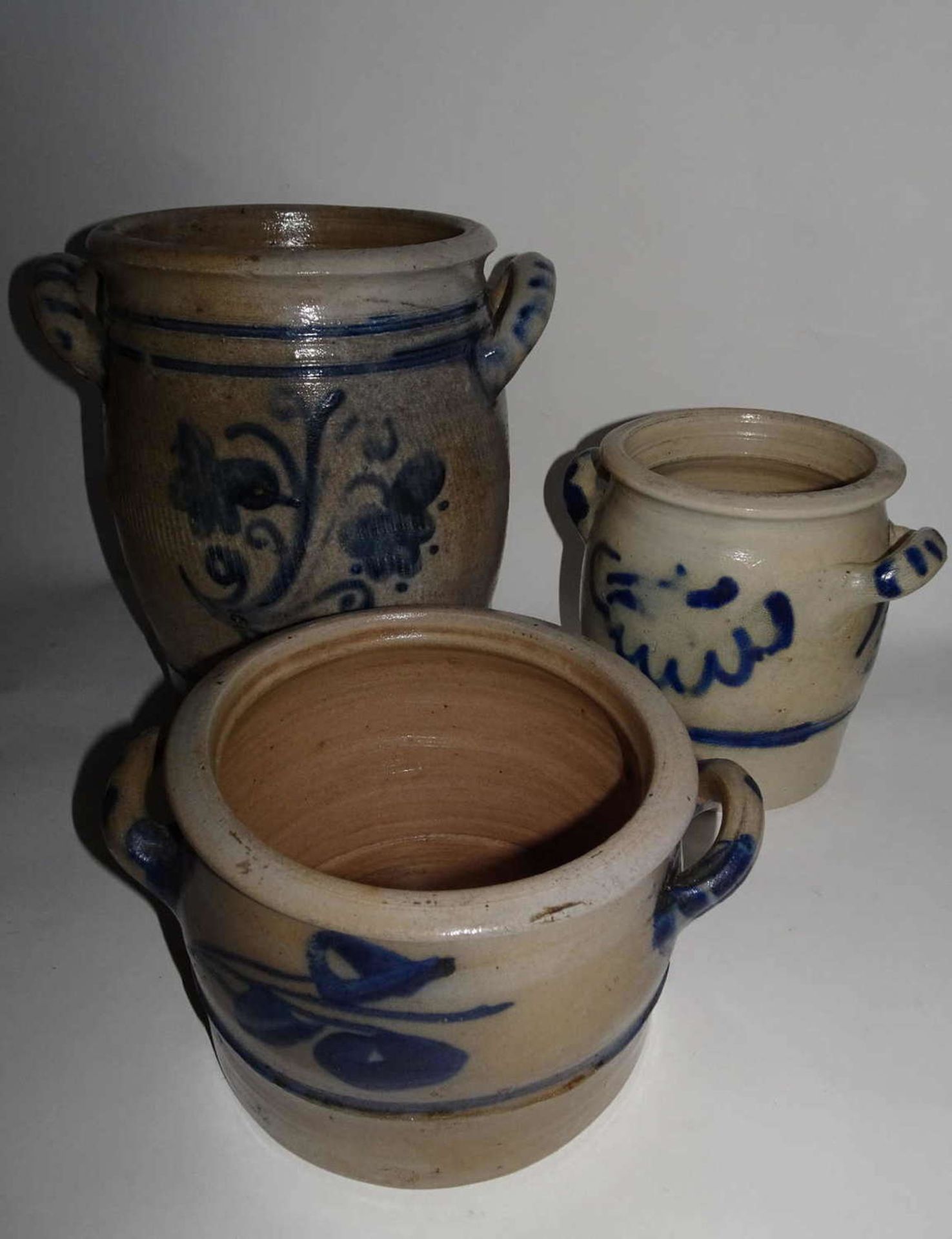 Lot of blue ceramic, altogether 3 parts, around 1910 - 1930