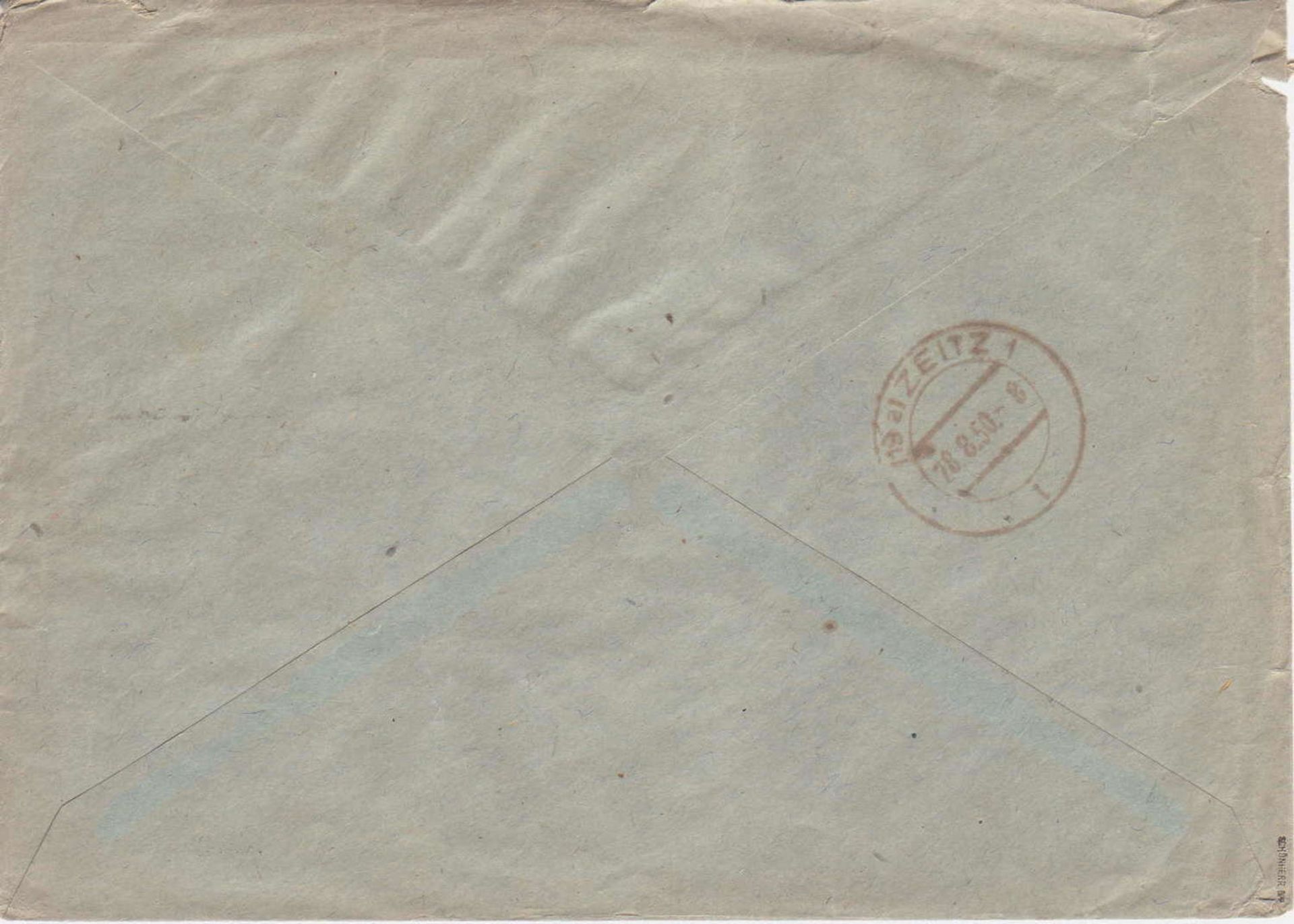 DDR 1950, Mi. - nr. 260 als EF auf R - Brief. gelaufen von Leipzig nach Zeitz. Mit - Bild 2 aus 2