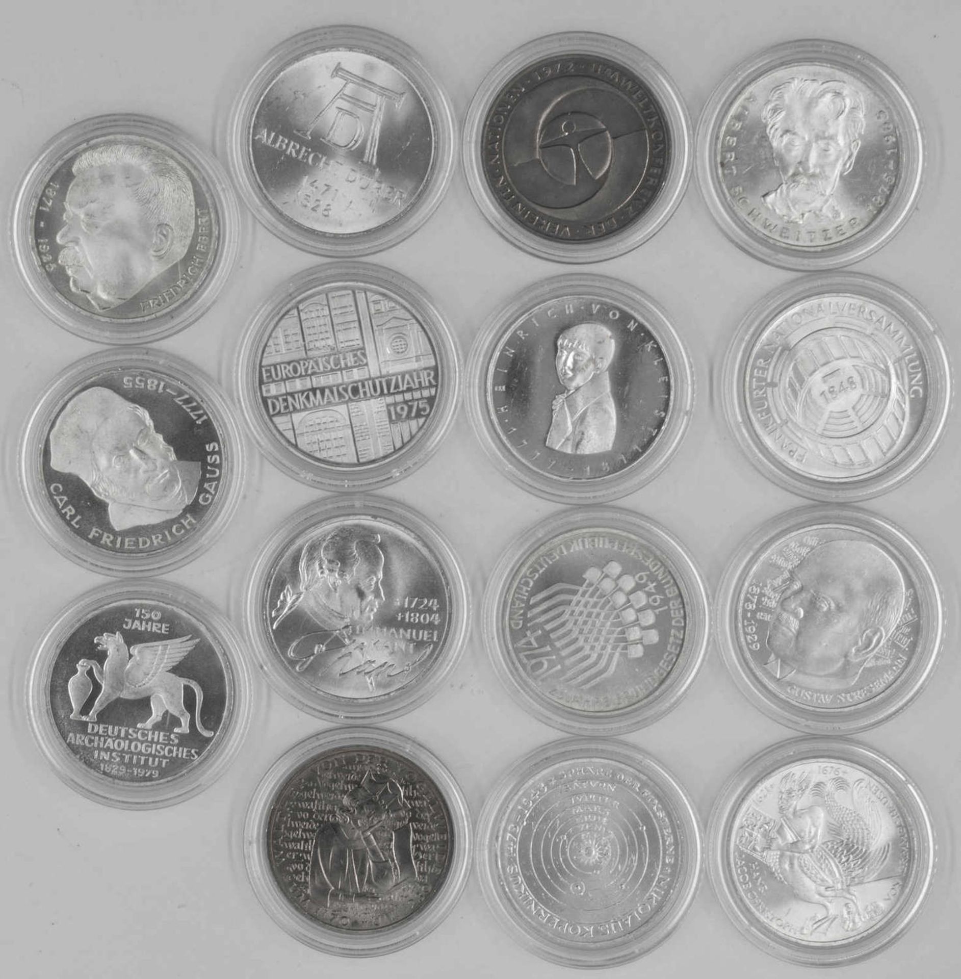 BRD 1971/82, Lot 5.- DM - Gedenkmünzen, bestehend aus. 1971 Dürer, Jaeger 410, 1973 Kopernikus u.
