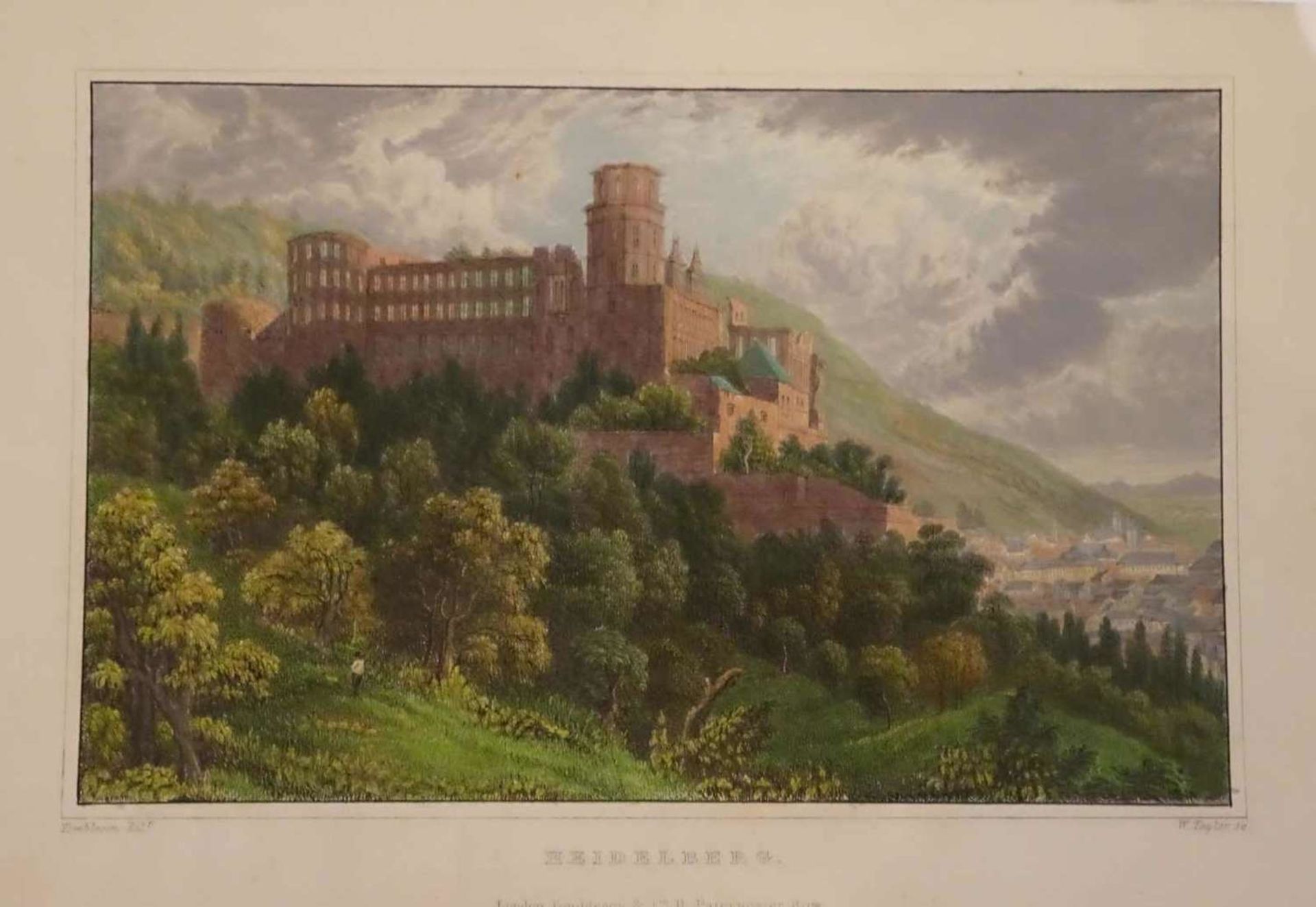 5 Views of Heidelberg, 19th Century partly colored Eduard William (1820-1877 Karlsruhe Tombleson, W. - Bild 3 aus 3